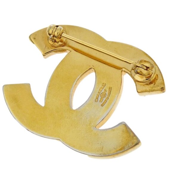 Chanel CC Brooch Pin Rhinestone Gold 02P 166589 - Picture 4 of 4